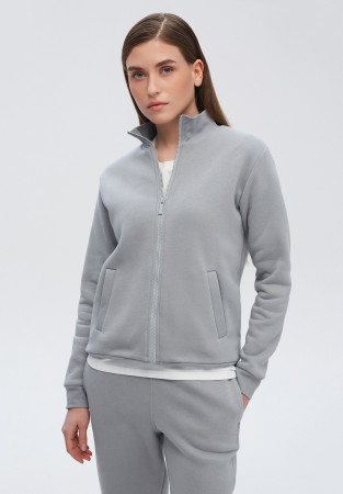 Світшот тринитка утеплена на блискавці сірий